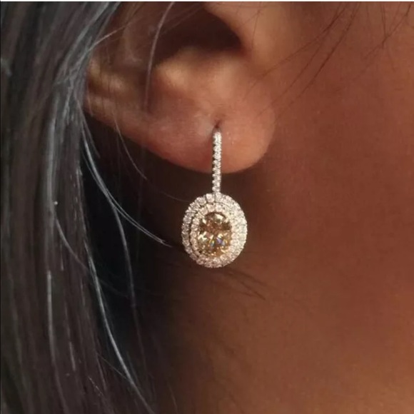 New Gorgeous Drop Earrings 925 Silver Citr… - Picture 3 of 5